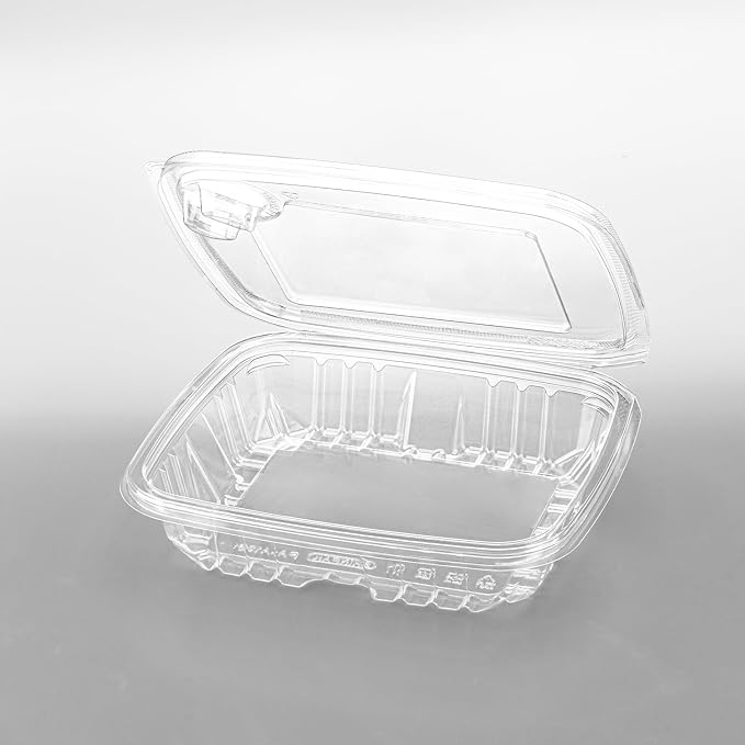 Karat 36oz PET Tamper Resistant Hinged Deli Container [150 ct] - Plastic Clamshell Food Containers, Easy Open Pull-Tab for Restaurants & Takeout - Image 7