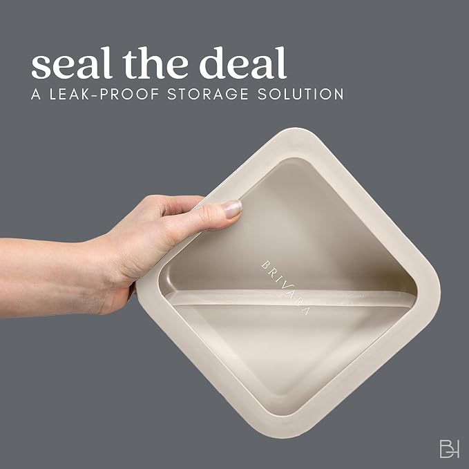Glass Food Storage Container with Lid, 3-Cup Small Rectangle | Microwave-Safe Airtight Lid, Oven-Safe Ceramic-Coated Glass | Zero Plastic, No PFAS/PFOA/BPA, Reusable [Crema] - Image 8
