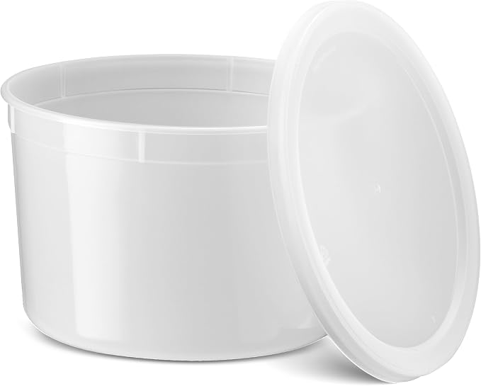 64 oz Plastic Containers with Lids - (Pack of 6) Food Storage Organizer Half Gallon Round Plastic Deli Container with Leak-Proof Lid, BPA-Free, Freezer, Dishwasher & Microwave Safe - Image 7