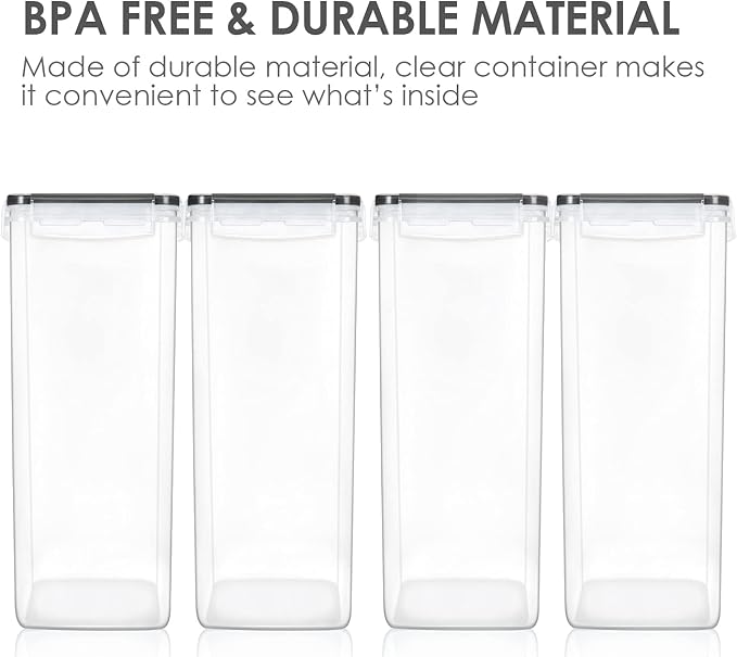 Vtopmart Extra Large Airtight Food Storage Containers, 6.5L, 4 Pcs | For Bulk Flour and Sugar Storage, Airtight Seal, Multiple Sizes, BPA Free, Food Grade Material, Dishwasher Safe (Not Lids) - Image 4