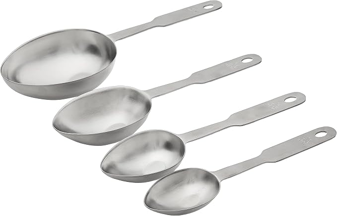 Norpro Stainless Steel 4 Pc Measuring Cup Scoop Shaped Set Metric Equivalents, Silver, 10.5 x 3.5 x 2 inches - Image 2