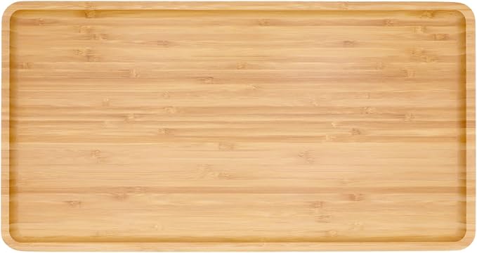 BambooMN Rectangular Bamboo Serving Tray - 17" x 9" - Vertical Tray by BambooMN