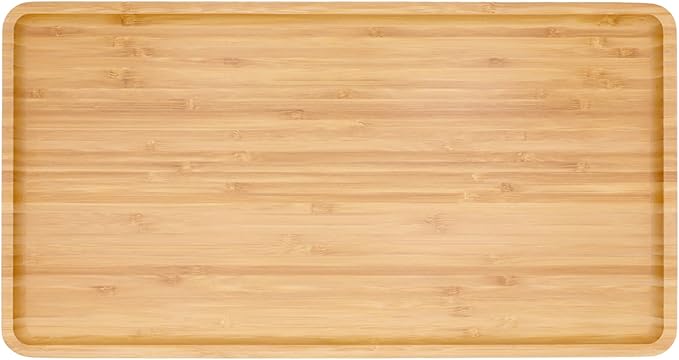Bamboo Serving Tray - 17" x 9" x 0.75" - Vertical Grain Carbonized Brown - 3 Trays by BambooMN
