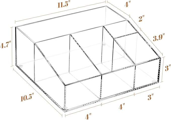 BEYGORM Acrylic Coffee Bar Station Organizer for Countertop | Coffee Gift for Coffee Lovers, Office Breakroom Storage Holder for Kcup Pod, Condiment, Cup, Tea, Creamer, Syrup (Clear) - Image 6