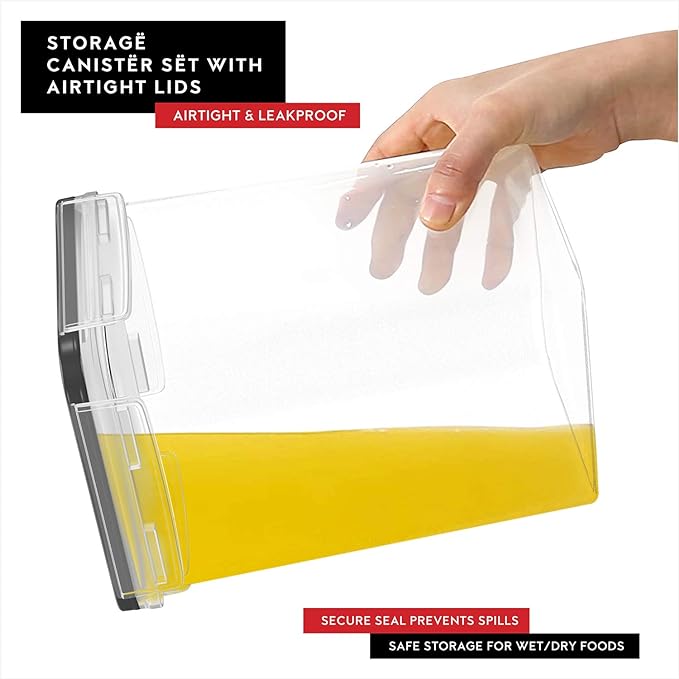 DWËLLZA KITCHEN Large Flour Sugar Storage Containers Set of 2; 175 FL. oz - 5.2L Plastic Airtight Food Storage Containers with Lids for Kitchen Pantry Organization - Food Containers, Labels & Marker - Image 2
