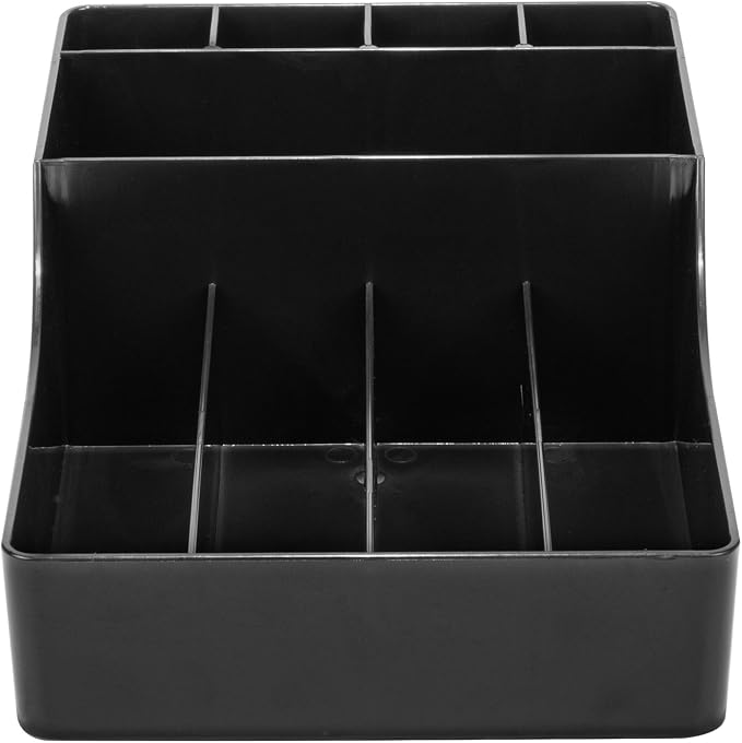 Restaurantware Restpresso Coffee Bar Organizer, 1 Count Durable 9 Compartments, Compact Size, Black Plastic Tabletop Coffee Supplies Organizer For Homes, Office Spaces, Breakrooms, and Lounges - Image 12
