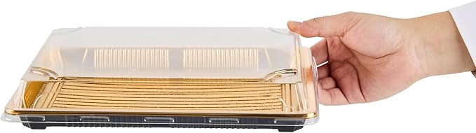 Restaurantware Plastic Sushi Trays 100 Pack of 10 x 7.2 x 1.77 Inch With Clear Lids Leak-Resistant Sushi Take Out Boxes Stackable Containers For Grab-And-Go - Image 11