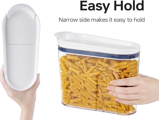 Felli Cereal Container Storage Airtight Holds 32 oz Family Size Breakfast Box with Flip Top Lid, Stackable Acrylic Dry Food Dispenser, Protein Granola Oats Grains, Crunch Keeper (Large 4.1Qt - 2pk) - Image 9