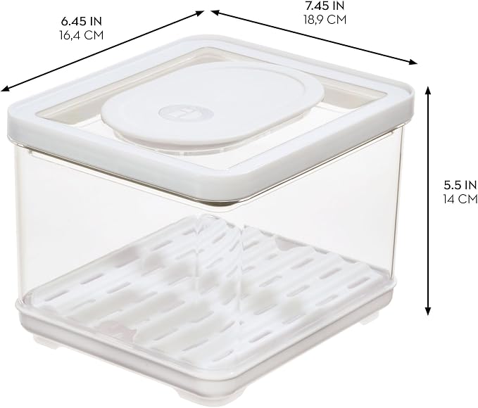 iDesign Fridge Produce Bin with Removable Drainage Tray and Lid - Set of 4 - Clear - Image 3