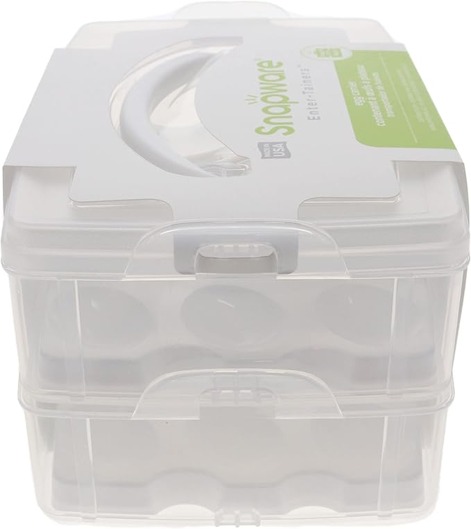 Snapware Snap N Stack 2-Layer Food Storage with Egg Holder Trays - 2 Pack | Dual Storage Levels | Removable Inserts | Secure Closure | Portable Carrier | Durable Construction - Image 7