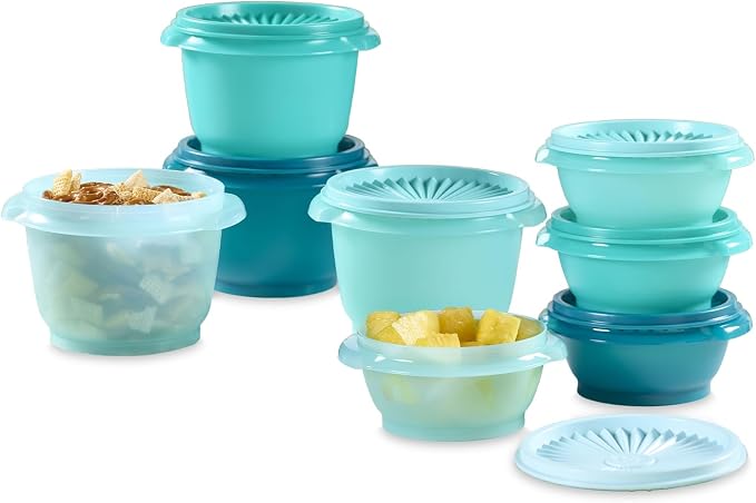Tupperware Heritage Collection, New 16 Piece Food Storage Container Set in Vintage Green, Dishwasher Safe and BPA Free (8 containers, 8 lids) by Tupperware