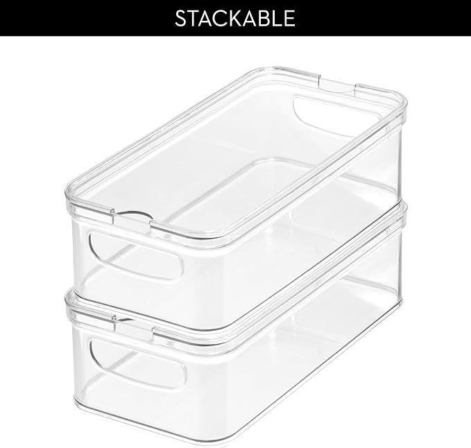 iDesign Stackable Fridge Organizer Bins with Lids for Fresh Produce - Set of 6 - Clear - Image 6