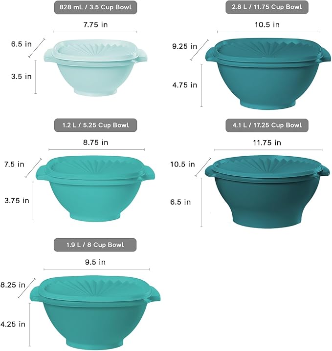 Tupperware Heritage Collection, New 36 Piece Food Storage Container Set in Vintage Green, Dishwasher Safe and BPA Free (18 containers, 18 lids) - Image 4