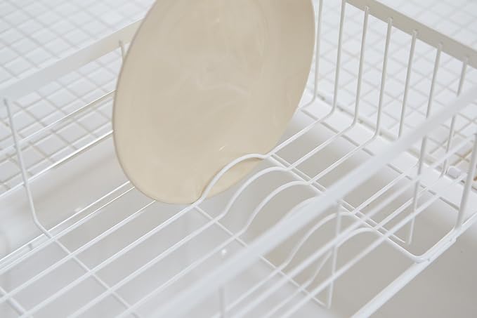 YAMAZAKI Home Over-The-Sink Dish Drainer Rack - Expandable Kitchen Drying Organizer Holder - No Assembly Req. | Expandable over-the-sink dish rack with plate drying organizer. Durable steel and wood construction. Built for daily use. - Image 6