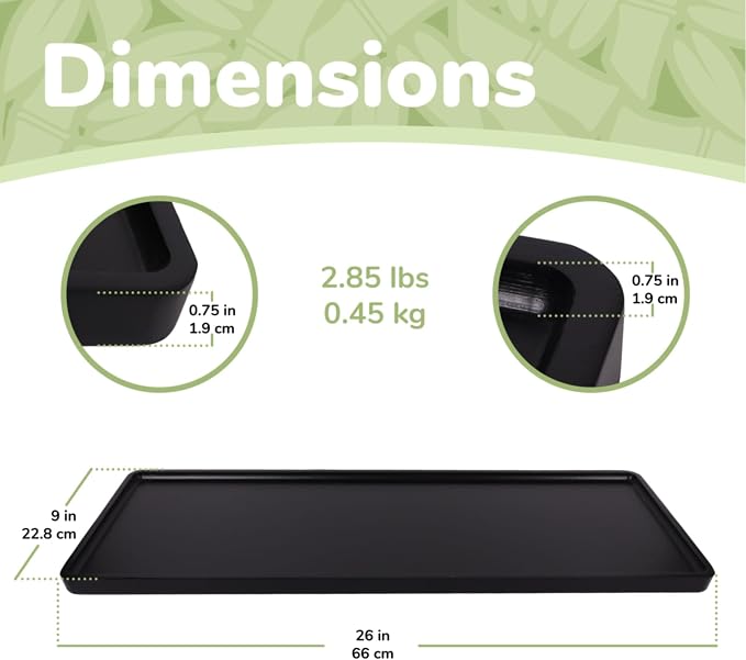Bamboo Serving Tray - 26" x 9" x 0.75" - Black - 3 Trays - Image 2