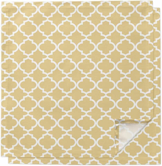 Cloth Napkins Set of 2-20x20 Inches, Yellow Moroccon Washable Reusable Table Napkins, Farmhouse Minimalist Ethnic Geometric Soft & Absortbent Dining Napkin for Party Wedding Hotel Restaurant by Unknown
