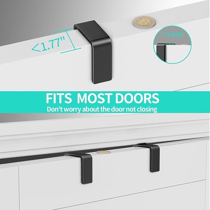 HapiRm Over The Door Organizer - Hanging Door Organizer with 4 Metal Large Capacity Baskets and Adjustable Coat Hook for Bathroom Bedroom Kitchen Pantry Closet Cabinet - Image 6