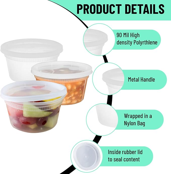 Pactiv/Newspring YL2512 Delitainers [240] 24 oz Deli Containers With Airtight Lids, Food Storage/Soup Containers… - Image 3
