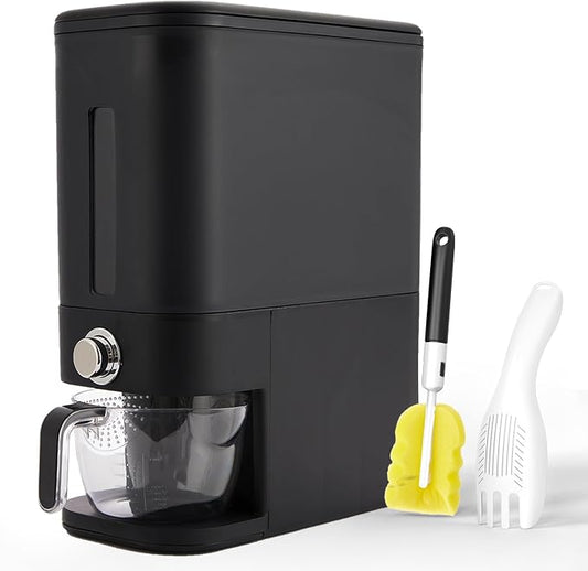Rice Dispenser 25 lbs I Rice Storage Container 25 lbs with Sponge, Scoop & Measuring Cup I Airtight Rice Container with Lid I Best Food Dispenser Rice Bucket I Cereal Dispenser for Pantry by Culmino