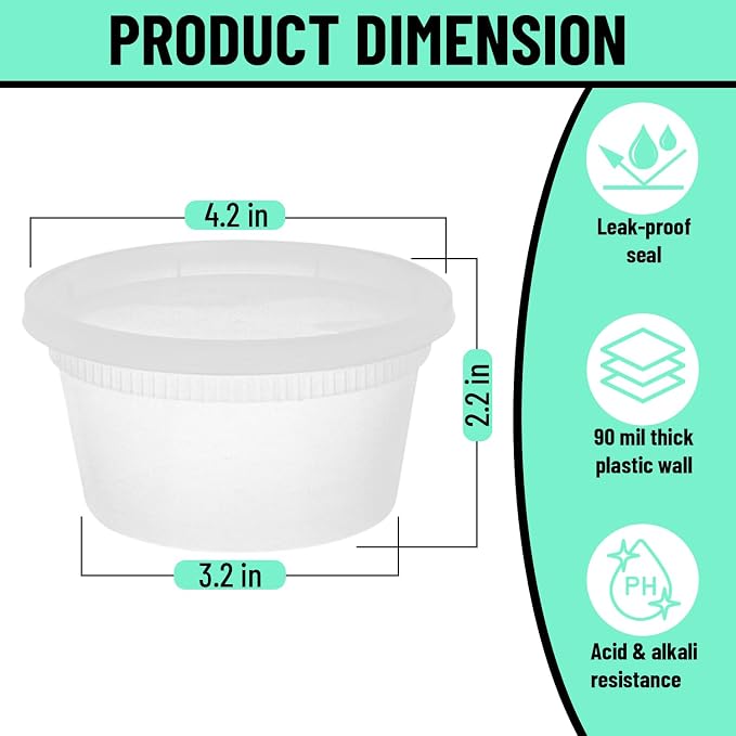 Pactiv/Newspring YL2512 Delitainers [240] 24 oz Deli Containers With Airtight Lids, Food Storage/Soup Containers… - Image 2