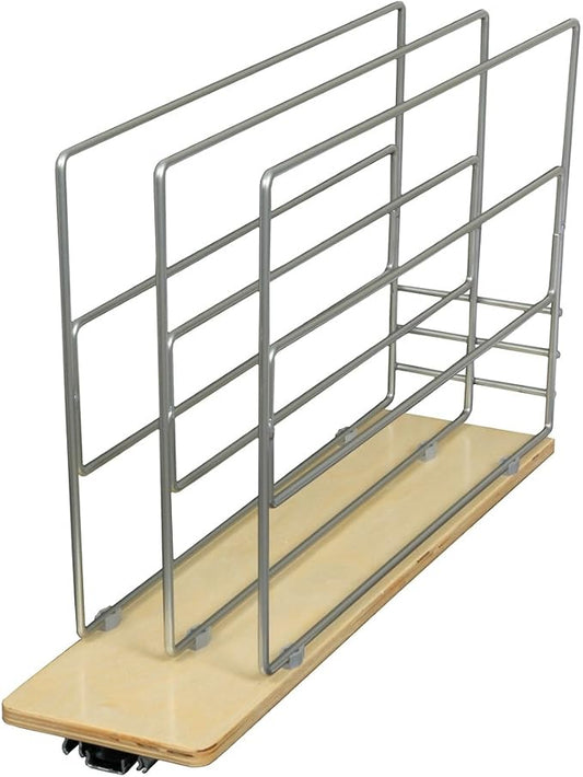 Knape & Vogt TDRO-FNW-6 in. Tray Divider Roll Out Cabinet Organizer, Frosted Nickel by KnapeVogt