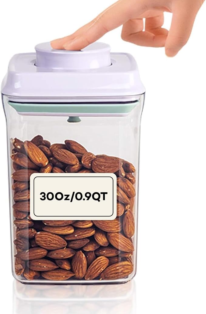Bop Top Airtight Food Storage Containers | Pop-Top Lid | 3.5 Cups / 30 Oz | kitchen canister set, for flour, sugar, snacks, pasta, baking by iChewie