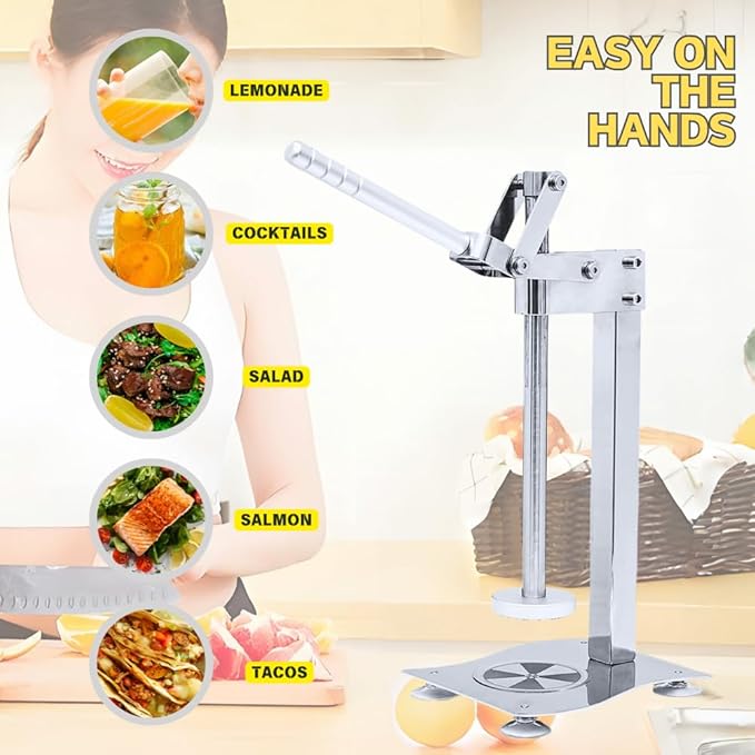 Stainless Steel Lemon Squeezer Manual Citrus Juicer – Heavy Duty Hand Juicer for Orange Lime, Commercial Grade Easy Clean Fruit Press, Non-Slip Handle Vegetable Juicer for Kitchen Lemonade - Image 6