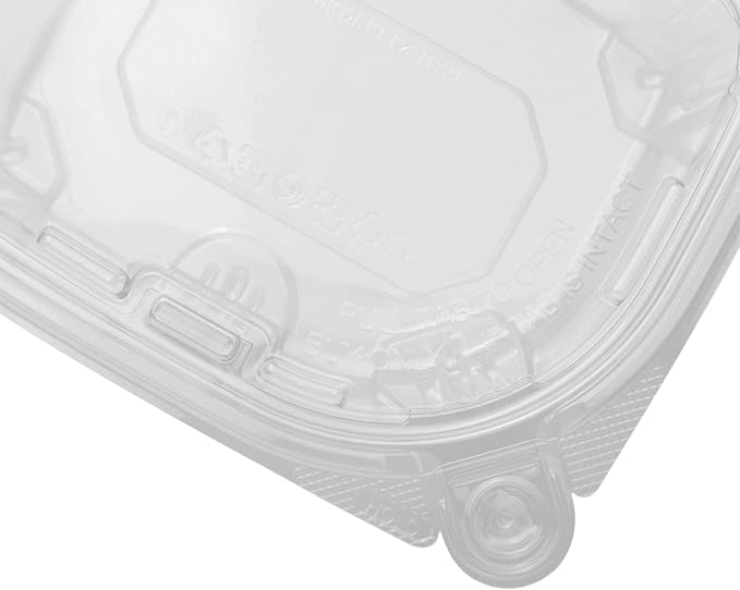 Karat 16oz PET Tamper Resistant Hinged Deli Container [200 ct] - Plastic Clamshell Food Containers, Easy Open Pull-Tab for Restaurants & Takeout - Image 9