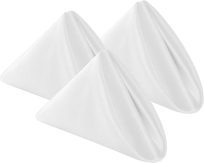 Bailarina Cloth Napkins Set of 120,17x17 inches Dinner Napkins Cloth Washable,Polyester Square Table Cloth Napkin Bulk with Hemmed Edges Ideal for Banquets, Parties and Weddings-White by Bailarina