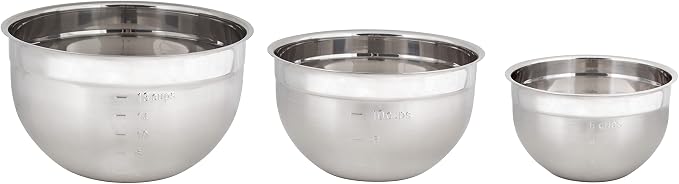 Cuisipro Stainless Steel Mixing Bowl 3 Piece Set - Image 3