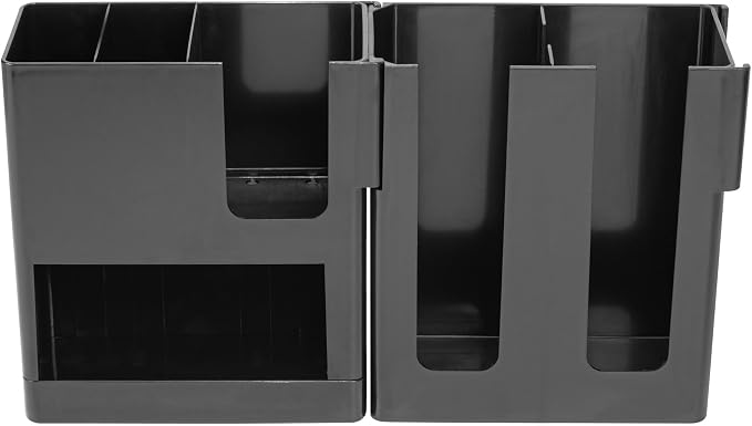 Restaurantware Restpresso Coffee Bar Organizer, 1 Count Durable 6 Compartments, Compact Size, Black Plastic Tabletop Coffee Supplies Organizer For Homes, Office Spaces, Breakrooms, and Lounges - Image 2