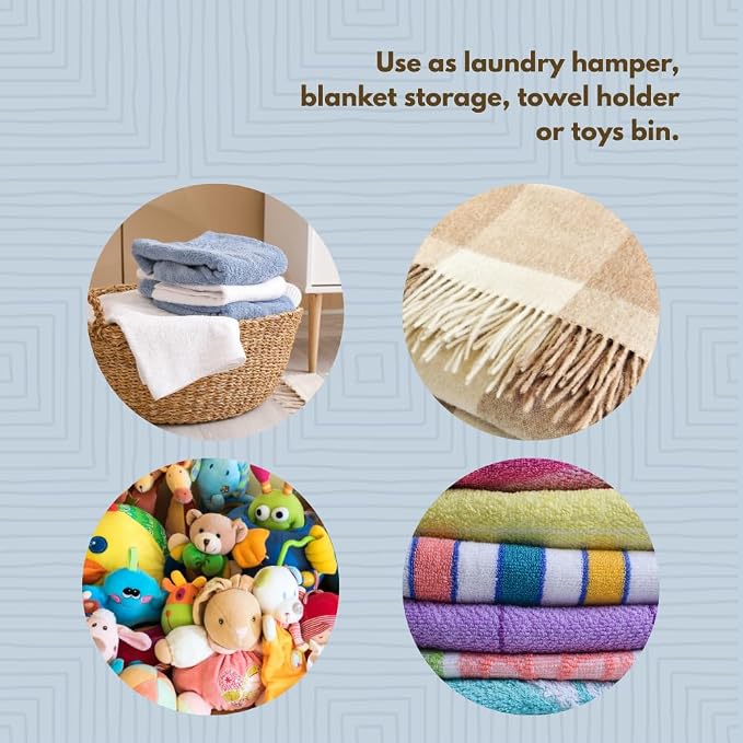 White Wicker Basket for Laundry, Large Size, 18" Wide, 23" Tall - Image 4