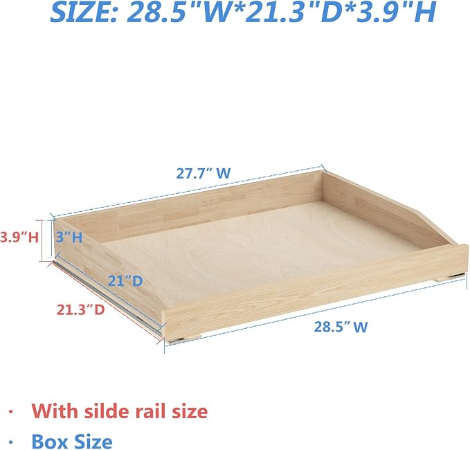 Pull Out Cabinet Drawer 28½” W x 21” D, Soft Close Pull Out Cabinet Organizer, Bottom Assembly - Image 3