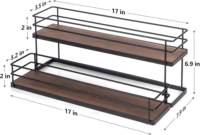 kimilus 10 Bottle Capacity Coffee Syrup Organizer 2 Tier Coffee Syrup Stand Shelf for Coffee Bar Kitchen Small Wine Rack for Bar Family Storage for Syrup Wine Dressing - Image 3