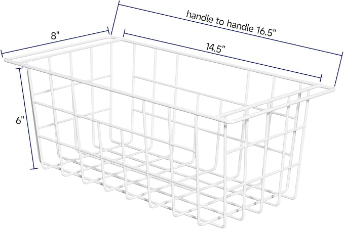 SANNO Chest Freezer Baskets Organizer, Deep Freezer Baskets Bin Sturdy Metal Wire freezer storage Organizer for Home Kitchen,16.5in - Image 2