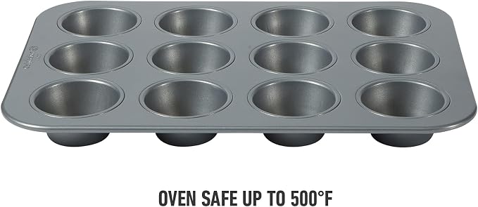 Calphalon Titan 10-Piece Nonstick Bakeware Set, Baking Sheet Set, Steel Core PFA-Free Nonstick Coating, Oven Safe, Includes Sheet Pans, Muffin Pan, Round Cake Pans, Loaf Pan and Cooling Rack - Silver - Image 6