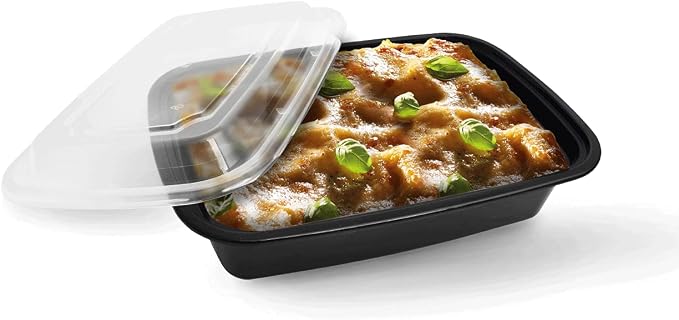50 sets Rectangle 24oz Meal Prep Containers with lids Microwavable Food Container Plastic BPA Free Rectangle - Image 3