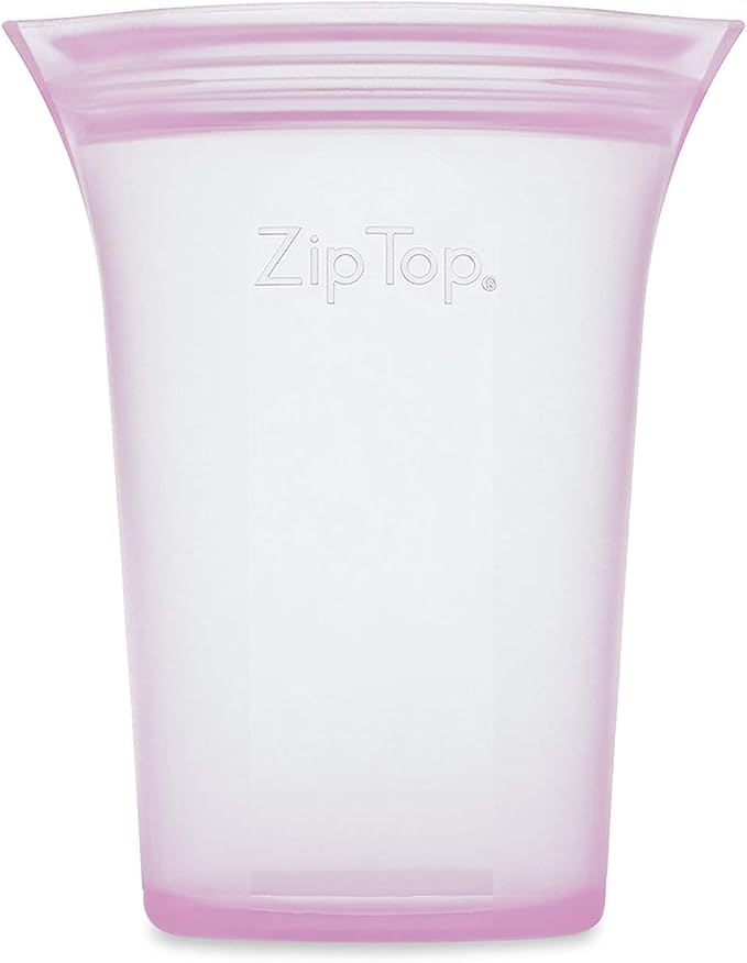 Zip Top Reusable Food Storage Bags | Small Cup [Lavender] | Silicone Meal Prep Container | Microwave, Dishwasher and Freezer Safe | Made in the USA - Image 2