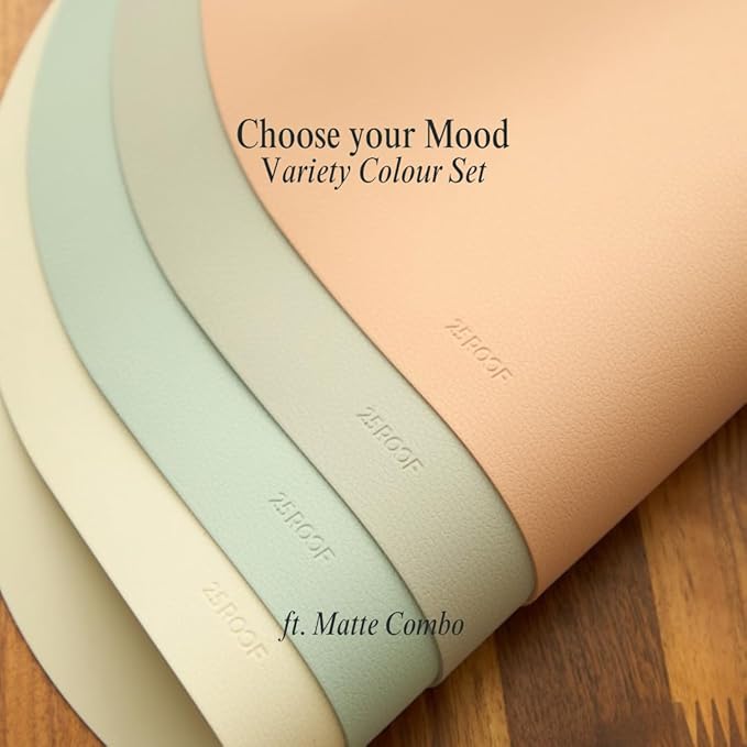 Matt Oval Silicone Placemats Set of 4 with Matching Coasters – Heat Resistant, Waterproof, Easy to Clean Non-Slip Modern Dining Table Mats – Premium Leather Textured Japandi Kitchen Decor - Image 6