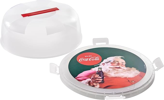 Snips, Cake Holder decoration Santa Claus Vintage Coca-Cola, Sweets Keeper with 4 Safety Locks, Ø 28 cm, Made in Italy - Image 3