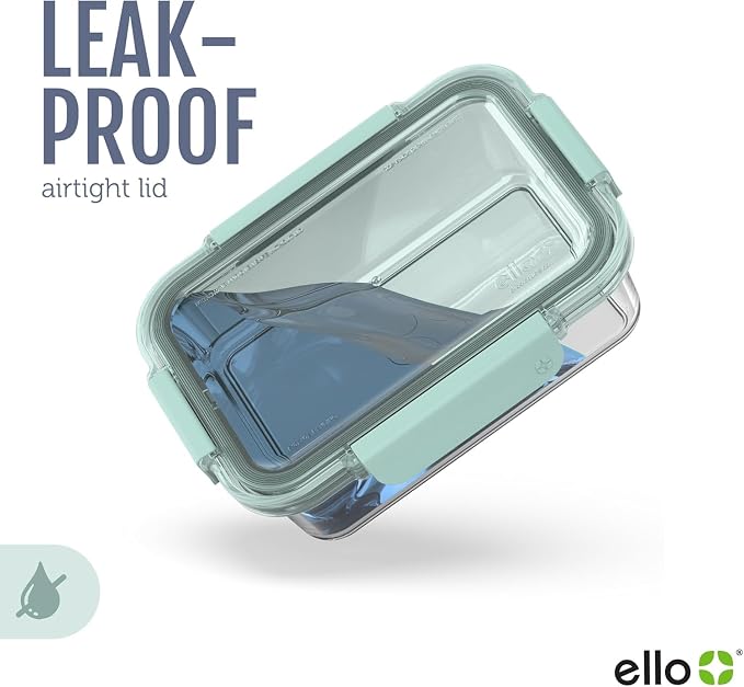 Ello Color Lock 2 Cup Glass Meal Prep Set with Lids, 3 Pack, Desert Festival - Image 7