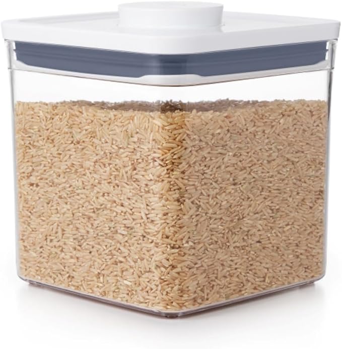 OXO Good Grips POP Container, Airtight Food Storage for Pantry, 2.8 Qt | Ideal for 5 lbs Sugar, Cookies or Crackers, Stackable, Push-Button Lid, Dishwasher Safe, Big Square Short Shape by Unknown