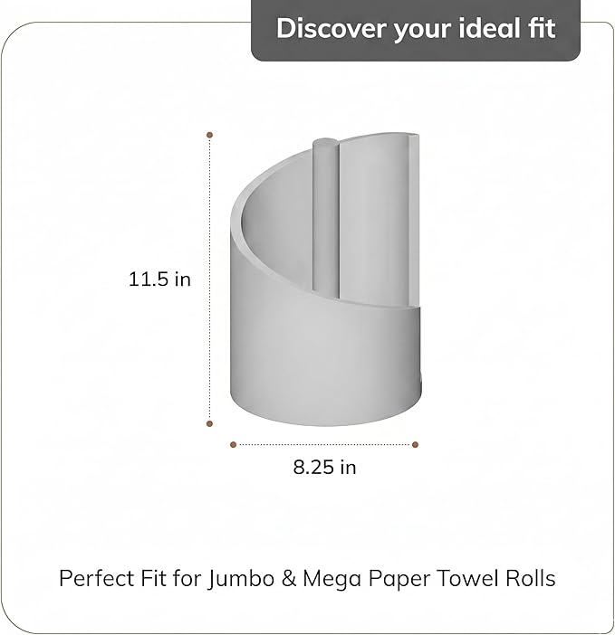 Anji Mountain Wooden Paper Towel Holder with Metal Holder, Holder Stand for Kitchen Roll Organizer & Kitchen Dining Table Home Décor, Countertop Fits Jumbo & Mega Rolls - Chocolate/Black, Classic - Image 7