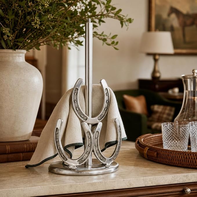 Arthur Court Horseshoe Paper Towel Holder - Decorative Aluminum Equestrian Kitchen Accessory - 12.5 Inch Tall - Image 6