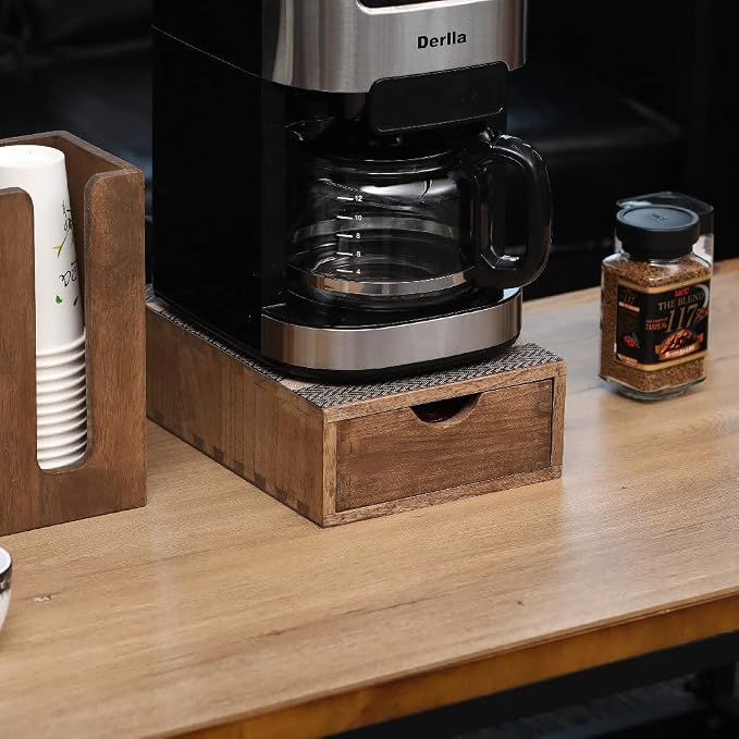 DDYURI Coffee Pod Holders 1-Layer 1-Drawer Dark Brown (CF1D1C-DK) - Image 6