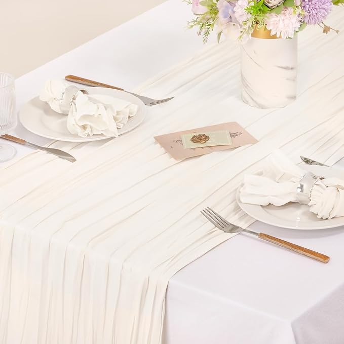Cloth Napkins Set of 24 21"x21" Reusable Cheesecloth Napkins Bulk Ivory | Boho Rustic Dinner Napkins Washable Gauze Table Napkins Cloth Hemmed Edges for Wedding Bridal Shower Family Gathering Decor - Image 4