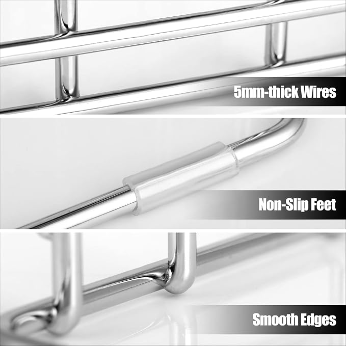 Cutting Board Organizer, 4-Slot Stainless Steel Divid Tray Organizer Rack for Chopping Board, Pots Lids, Plates, Baking Cookie Sheet Rack Organizer for Kitchen Cabinet, Pantry, 2 Pack - Image 3