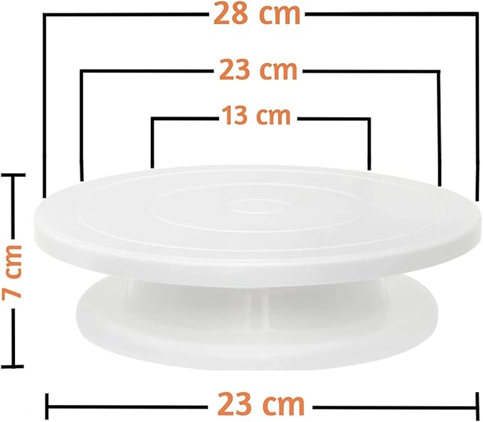 Cake Decoration Kit with 360-Degree Rotating Turntable Table,12 Piece Cake Decorating Nozzle,Plastic Hand Mixer,Scraper Set, Silicone Spatulaa,Smoother,Rose Cutter,Knif (Combo 11) - Image 2