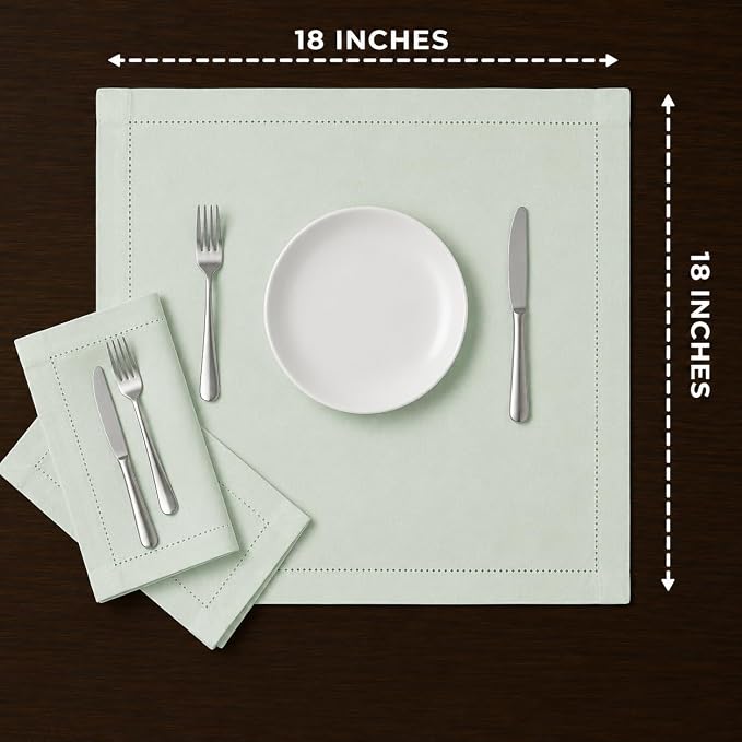 Cotton Cloth Napkins Set of 12, 18x18 Cotton Napkin Cloth Washable, Soft, Reusable Napkins for Wedding, Parties, Christmas, Thanksgiving, Everyday Use (Green) - ALPHA Living HOME - Image 4