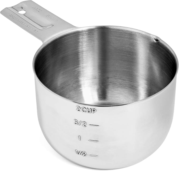 Hudson Essentials Stainless Steel Measuring Cups and Spoons Set (1 Piece 2-Cup) by HudsonEssentials